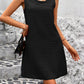 Asymmetrical Neck Sleeveless Mini Dress