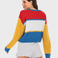 Perfee OKAY Contrast Dropped Shoulder Long Sleeve Sweater