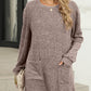 Full Size Pocketed Round Neck Long Sleeve T-Shirt