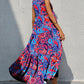 Tiered Printed V-Neck Sleeveless Dress