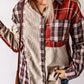 Plaid Patchwork Collared Neck Shacket