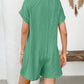 Button Detail Collared Neck Short Sleeve Romper
