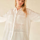 Davi & Dani Crinkled Jacquard Button Down Shirt