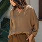 Annie Wear Notched Batwing Sleeve Blouse