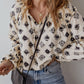 Printed Tie Neck Long Sleeve Blouse