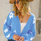 Angel Wings Flower Open Front Long Sleeve Cardigan