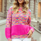Rainbow Confetti Drop Shoulder Sweater