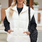 Zip Up Puffer Vest Coat with Pockets