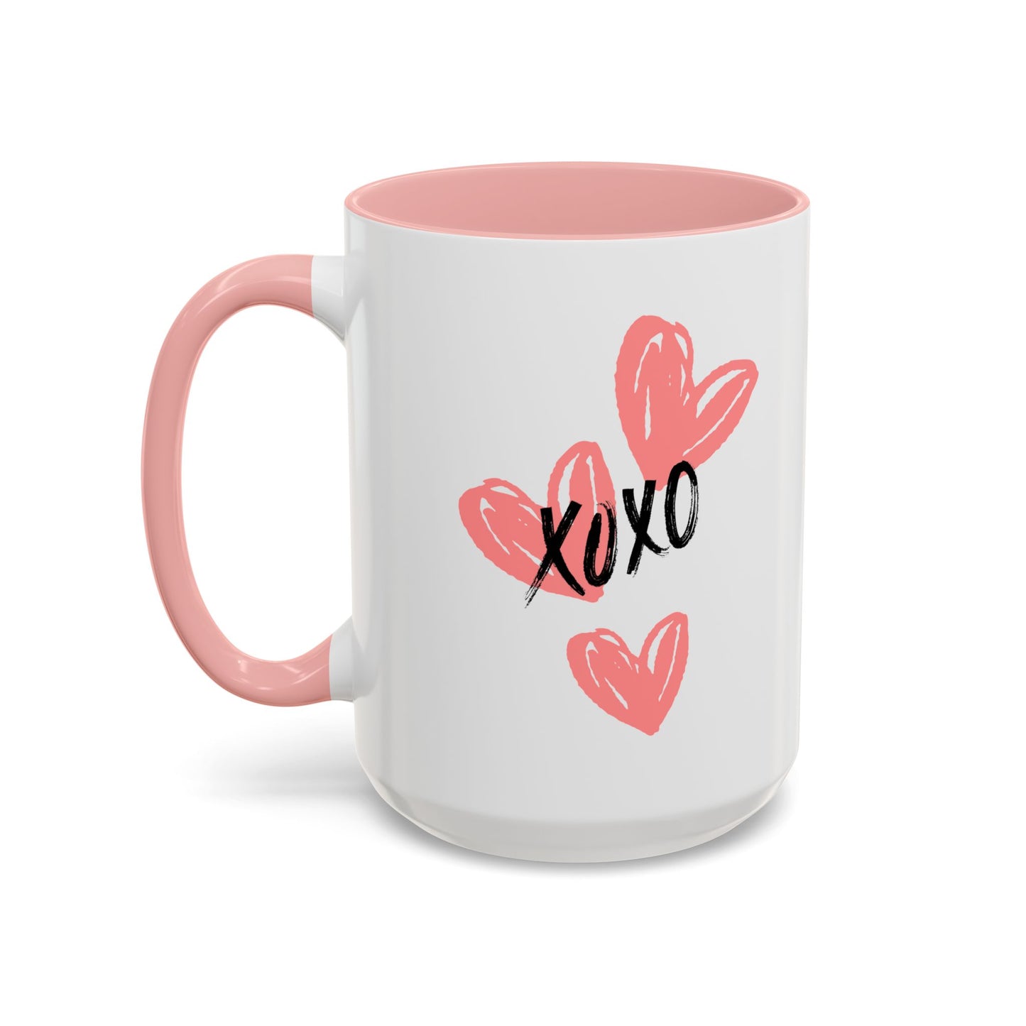 Heart XOXO Accent Coffee Mug (11, 15oz) | Made to Order