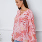 Floral Smocked Tassel Tie Balloon Sleeve Blouse