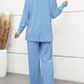 Flower V-Neck Long Sleeve Top and Pants Set