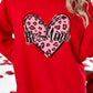 Valentine's Day Scarlet Red BE MINE Heart Long Sleeve Sweatshirt