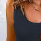 Waffle-Knit Scoop Neck Tank