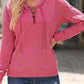 Lace-Up Dropped Shoulder Hoodie