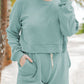 Ribbed Round Neck Long Sleeve Top and Shorts Set