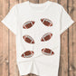Full Size Sequin Football White Round Neck Short Sleeve T-Shirt