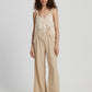 Fringe Hem Wide Leg Long Pants