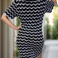 Chevron Round Neck Short Sleeve Knit Dress