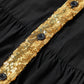 Sequin Half Button Short Sleeve Dress