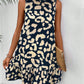 Tied Leopard Round Neck Tank Dress