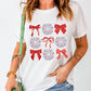 Full Size Bow Graphic Round Neck Short Sleeve T-Shirt