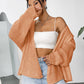 Open Front Dropped Shoulder Cardigan