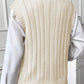 Cable Knit Turtleneck Sweater Vest