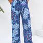 Geometric Wide Leg Pants with Pockets