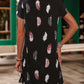 Printed Tie Neck Short Sleeve Dress