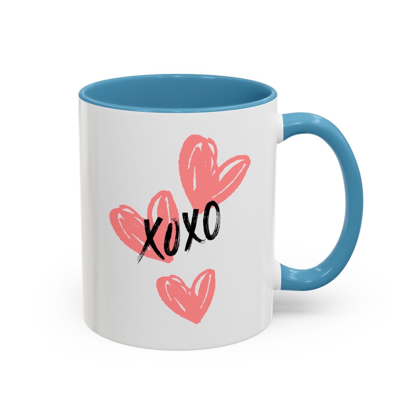 Heart XOXO Accent Coffee Mug (11, 15oz) | Made to Order