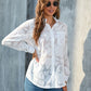 Full Size Collared Neck Long Sleeve Shirt Plus Size