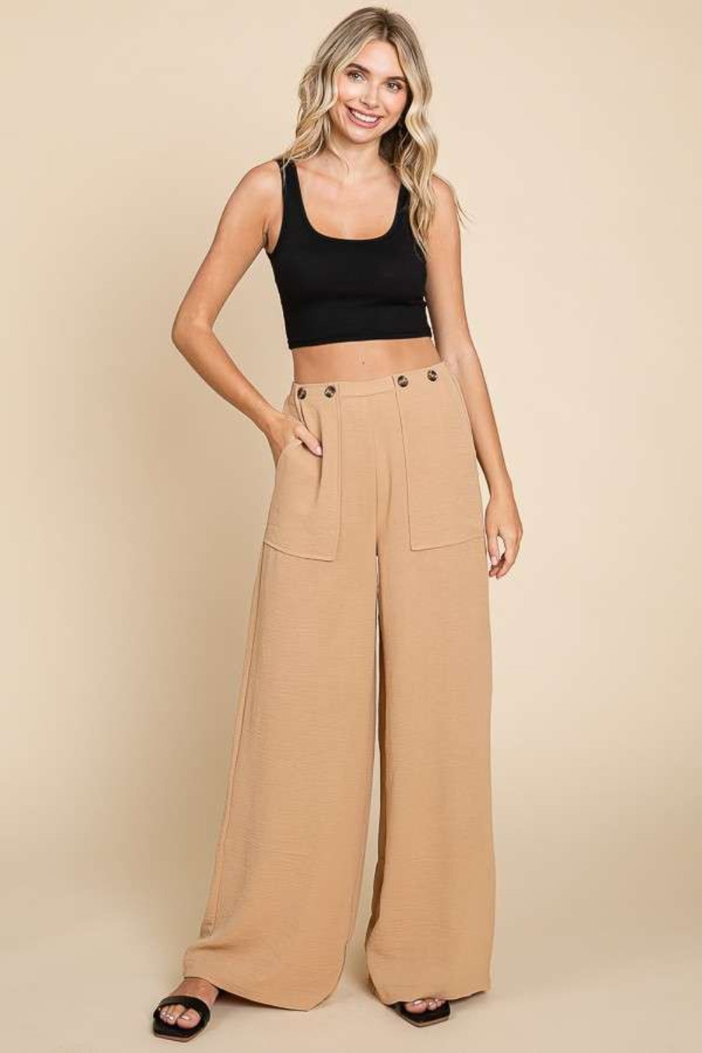 Culture Code Full Size High Waist Wide Leg Cargo Pants *