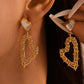 Stainless Steel Heart Earrings and Necklace Set