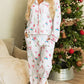 Christmas Printed Collared Neck Top and Pants Lounge Set