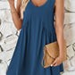 Full Size Plunge Wide Strap Mini Tank Dress
