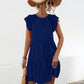 Ruffled Round Neck Cap Sleeve Mini Dress