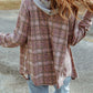 Double Take Plaid Long Sleeve Hooded Jacket