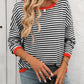 Mandy Striped Round Neck Long Sleeve Sweater