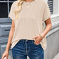 Lovelet Round Neck Short Sleeve Rib T-Shirt