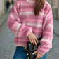 Gradient Round Neck Dropped Shoulder Sweater
