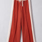 Drawstring Contrast Wide Leg Pants