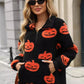 Jack-O'-Lantern Half Zip Long Sleeve Sweatshirt