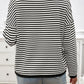 Striped Round Neck Dropped Shoulder Sweater