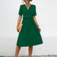 Tied Notched Short Sleeve Dress