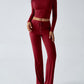 Devine Round Neck Long Sleeve Top and Drawstring Pants Set