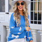 Bow Round Neck Dropped Shoulder Sweater