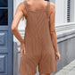 Lovelet Knotted Wide Strap Scoop Neck Overalls