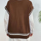Contrast Trim V-Neck Sweater Vest