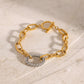 Two-Tone Stainless Steel Chain Bracelet
