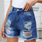 Beautiful Bea Distressed Raw Hem Denim Shorts